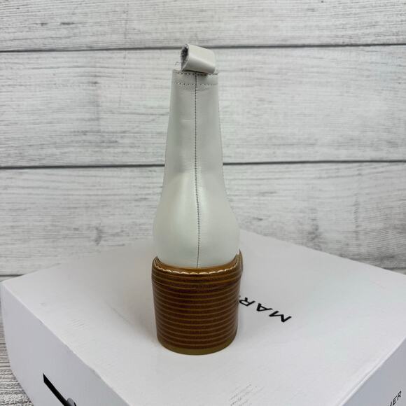 Marc Fisher Women's White Ivory Modesty Leather Chelsea Boots Size 8.5 - Picture 5 of 10